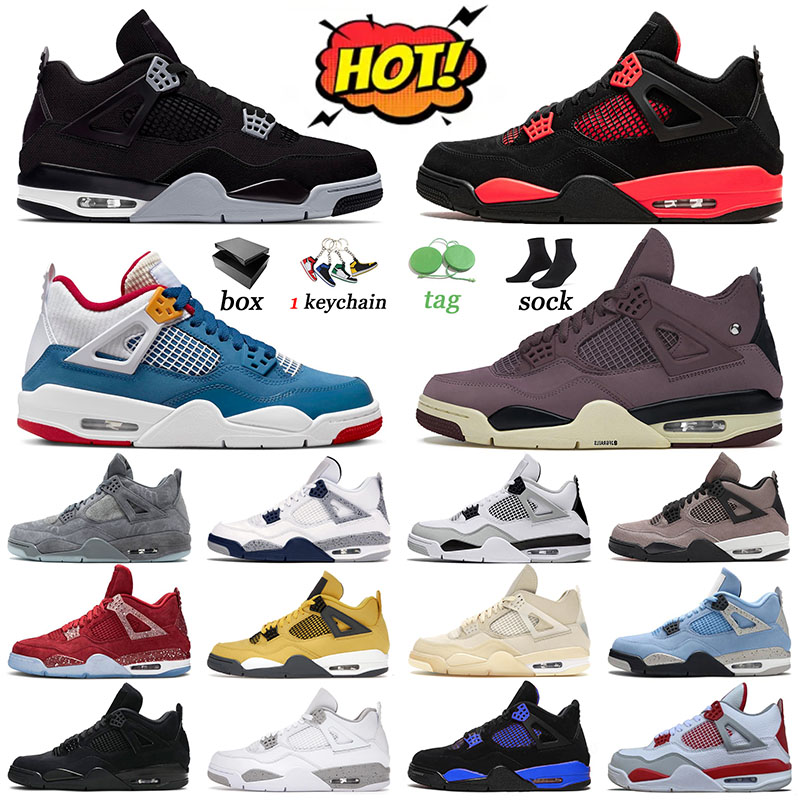 

j4 designer shoes men trainers 4s violet ore jumpman 4 basketball sneakers offs white oreo military black canvas women sports red thunder messy room infrared us 13, 40-46 5