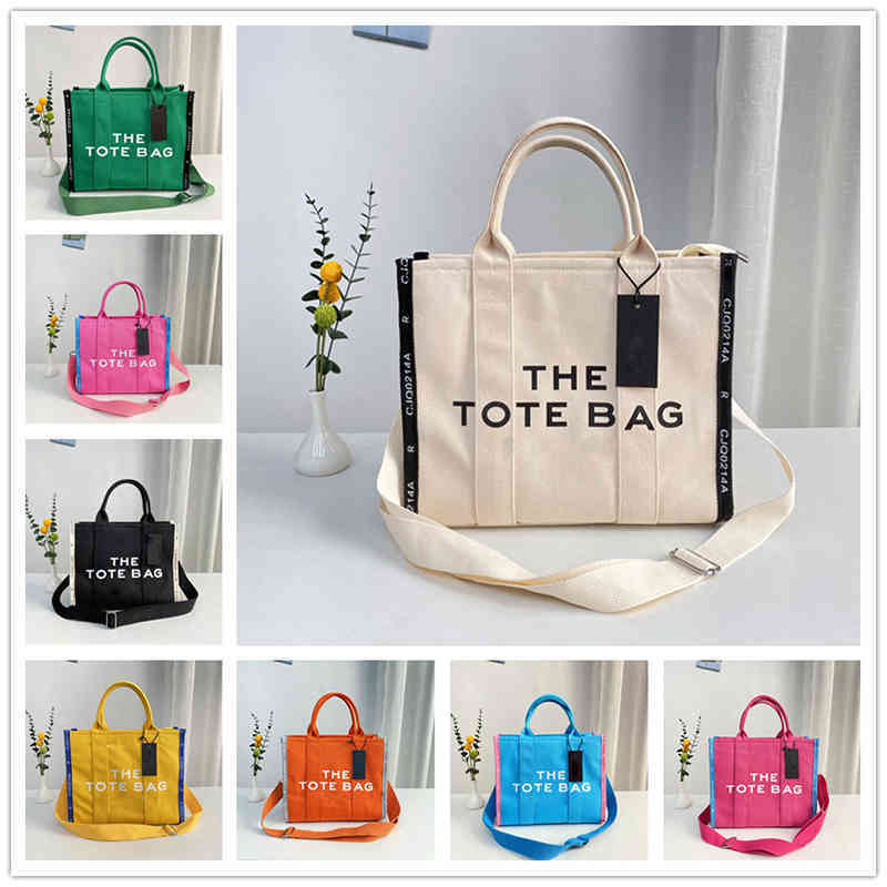 

marc the tote bag canvas designer handbags Large Capacity Shoulder women Shopping Tote Bags Messenger Letters Print 220830, Mjbag blue