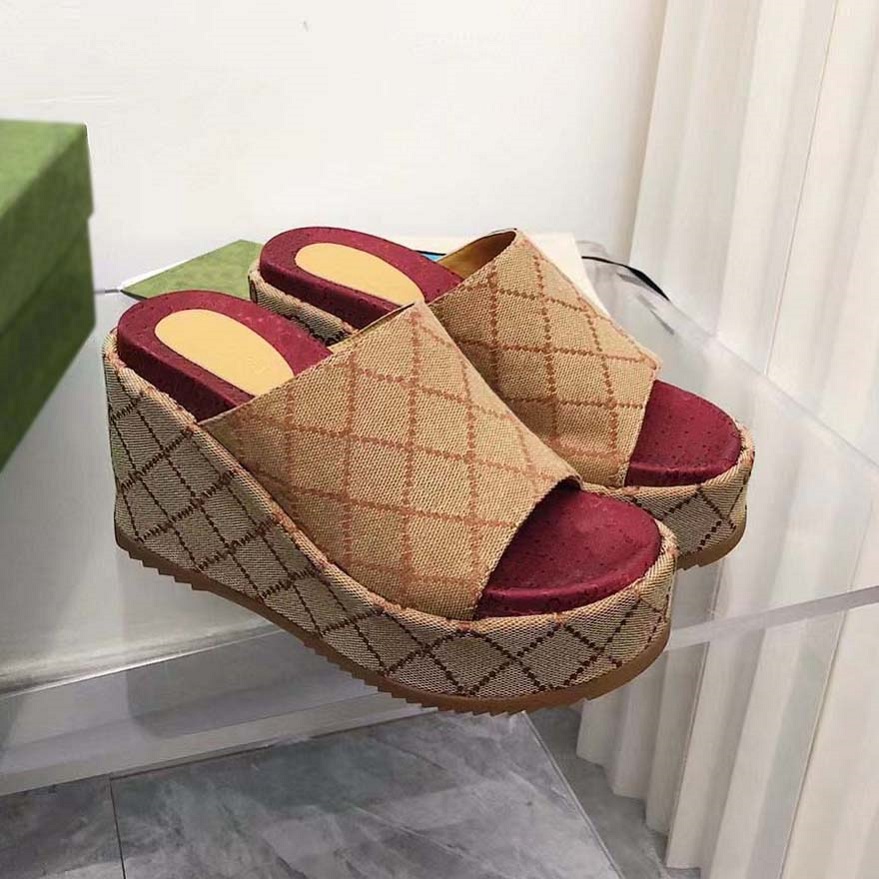 

Women's Fashion Embroidered Canvas Designer Pull On Slippers Girls Canvas Platform Wedge Sandals Black, Box