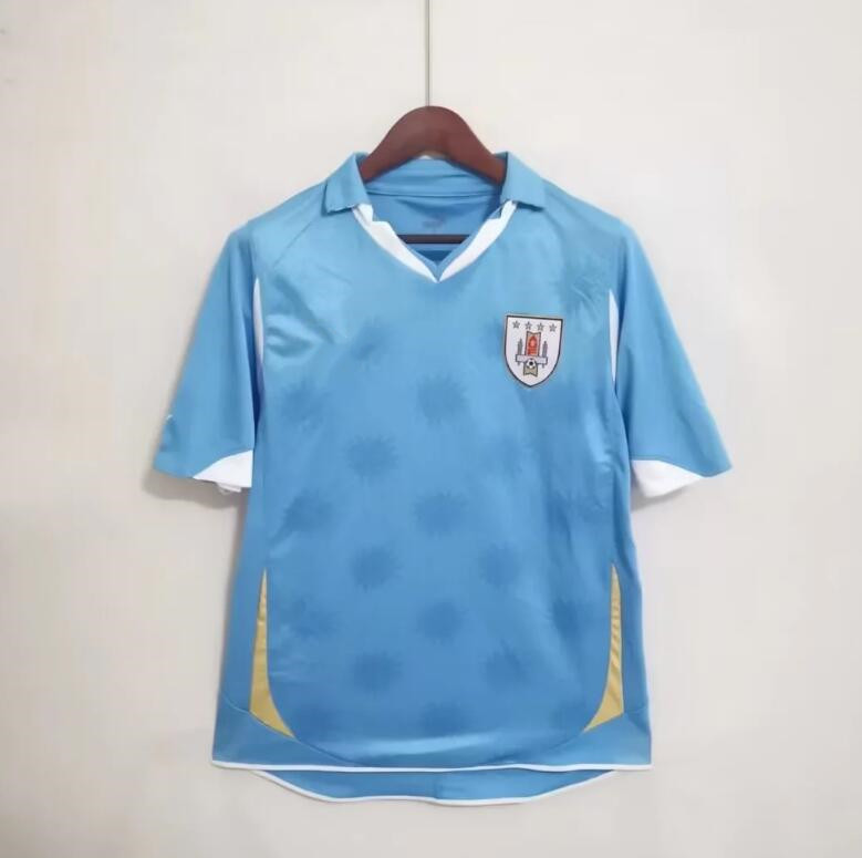 

2010 Uruguay retro Soccer jersey Caceres 22 Lugano 2 Forlan 10 home Football Shirts