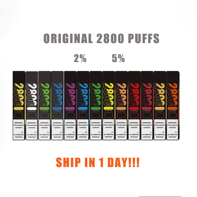 

QST new 2800 puffs Disposable Vape E Cigarette Starter Kits 23 colors in stock 2% 5% Wholesale