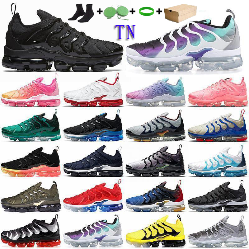 

2022 TN plus running shoes Black Atlanta Cherry Black Royal Digital Camo Hyper Blue bleached Bumblebee active fuchsia men women mint orange white Breathable, Customize