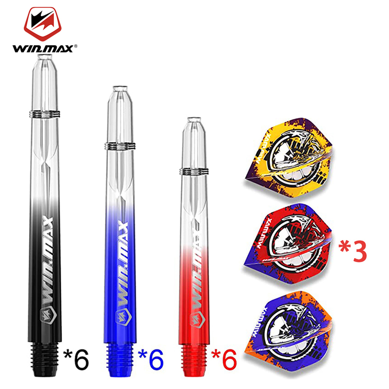 

Darts WINMAX 18PCS 2BA Shafts Set 48/41/35mm Transparent Gradient Plastic PC Screw Thread Stems Flights For Steel And 220831