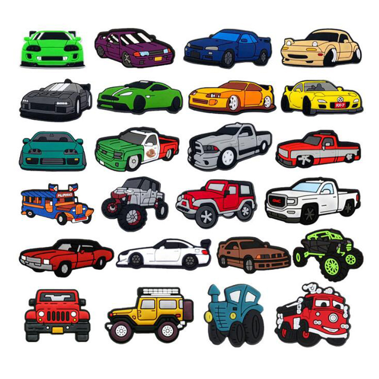 

Fast delivery custom pvc shoe charms car croc designer shoes charms decorations