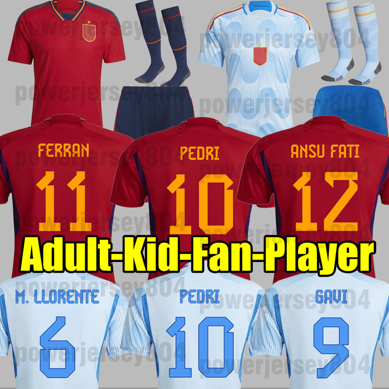 

22 23 Spain soccer jerseys 2022 2023 PEDRI Espana MORATA FERRAN KOKE GAVI TORRES WORLD RAMOS CUP fans Player version football shirts men adult kids kits 695240 jersey, Player home patch