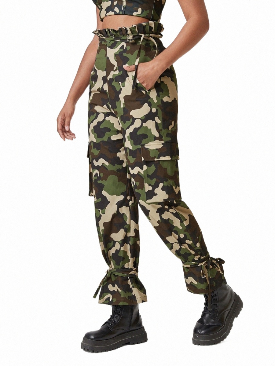 

Women's Pants & Capris x Kesha Alein Camo Print Belted Cargo Pants N2i0#, Multicolor