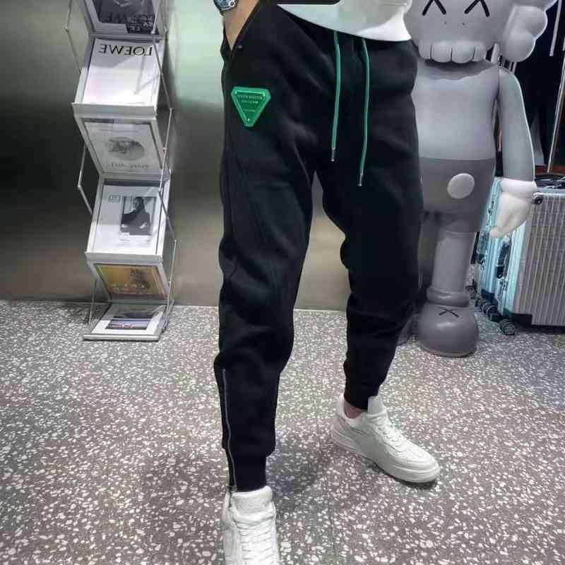 

Man's pant BV's designer pants Bottega Ven European Station Autumn and Winter Bv Green Triangle Label Casual Pants Tide Brand Micro Span Small Feet Thin, 21125 black plush