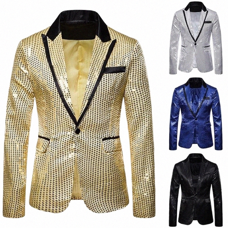Men's Suits & Blazers men's Suits & Blazers HEFLASHOR Fashion Shiny Blazer Masculino Dot Design Gorgeous Men Jackets Slim Party Terno D-image-796832364