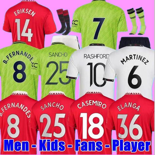 

CASEMIRO SANCHO ANTONY soccer jersey 22 23 Martinez RASHFORD Eriksen MALACIA MANCHESTERS 2022 2023 football shirt MANS UTDs B. FERNANDES MaNcHeStErS men kids kits, Player version