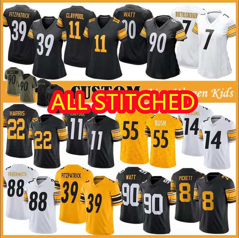 

Custom T.J. Watt Jersey Pittsburgh''Steelers''8 Kenny Pickett Najee Harris Minkah Fitzpatrick Mitchell Trubisky blue Mens Womens Kids Football Jerseys 4XL, Color