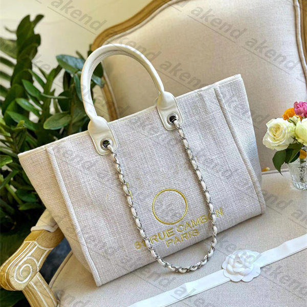 

Famous Luxury Designer deauville tote bag summer beach Shoulder Bag linen nylon leather Women's men Shopping crossbody Bags fashion wallet, Dark khaki