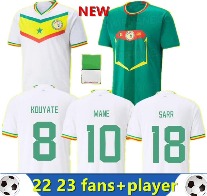 

fans player version 2022 Senegal Soccer Jersey MANE 22 23 world cup home away KOULIBALY GANA KOUYATE D.DIA SARR Diallo football shirts men kids kit top uniforms, Gold