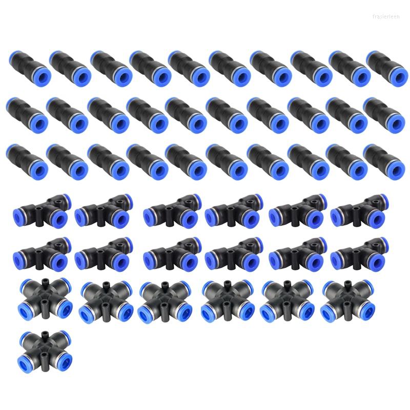 Outils pneumatiques SV-49PCS raccords PZA/PU/PE conduites d'eau connecteurs de tuyaux 8mm tuyau en plastique raccords rapides té Air droit