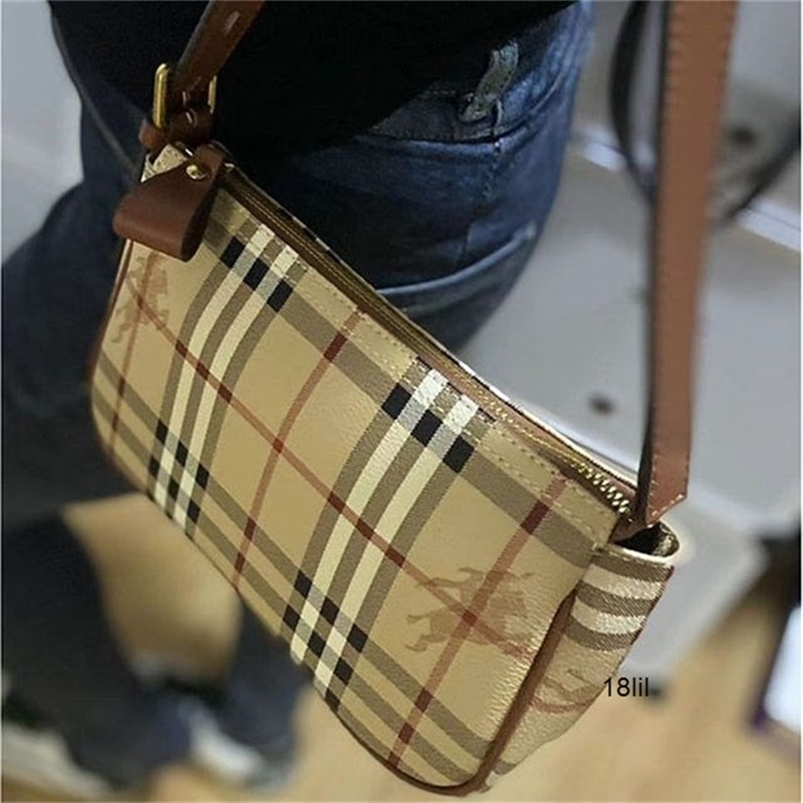 

Designer Burbrerys Women Handbags Bags Summer middleaged womens armpit bag fashionable small square bag versatile mahjong bag highgrade feel, Dark brown high-end war horse flying