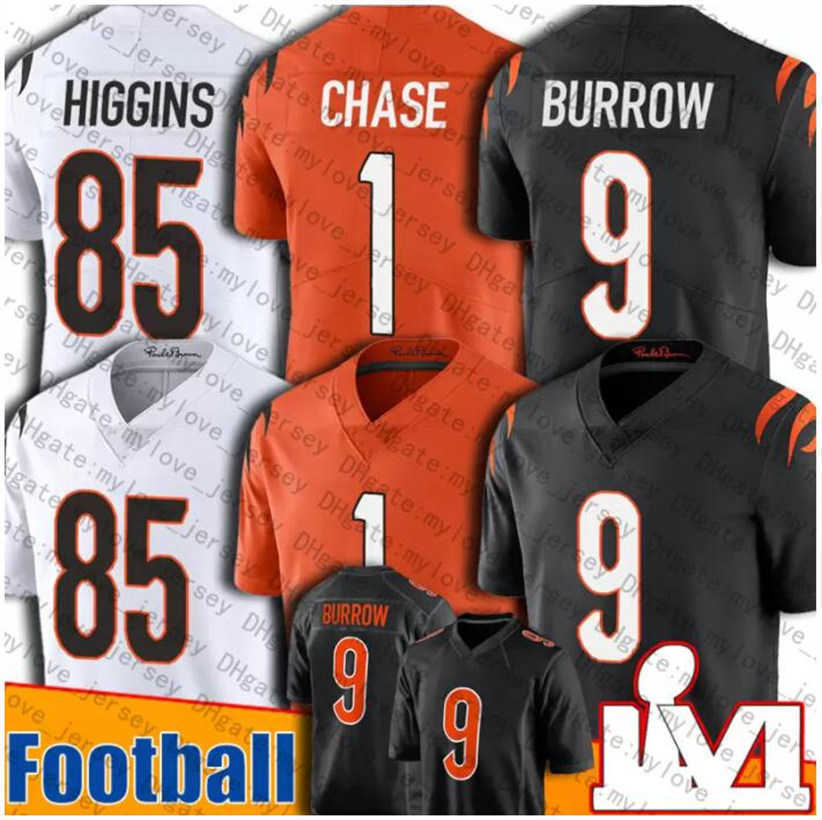 

Mens Jersey 9 Joe Burrow 1 JaMarr Chase Custom Men Women Kids Football Evan McPherson home Tee Higgins Tyler Boyd Sam Hubbard Daxton Hill Jessie Bates III Markus Bailey, As