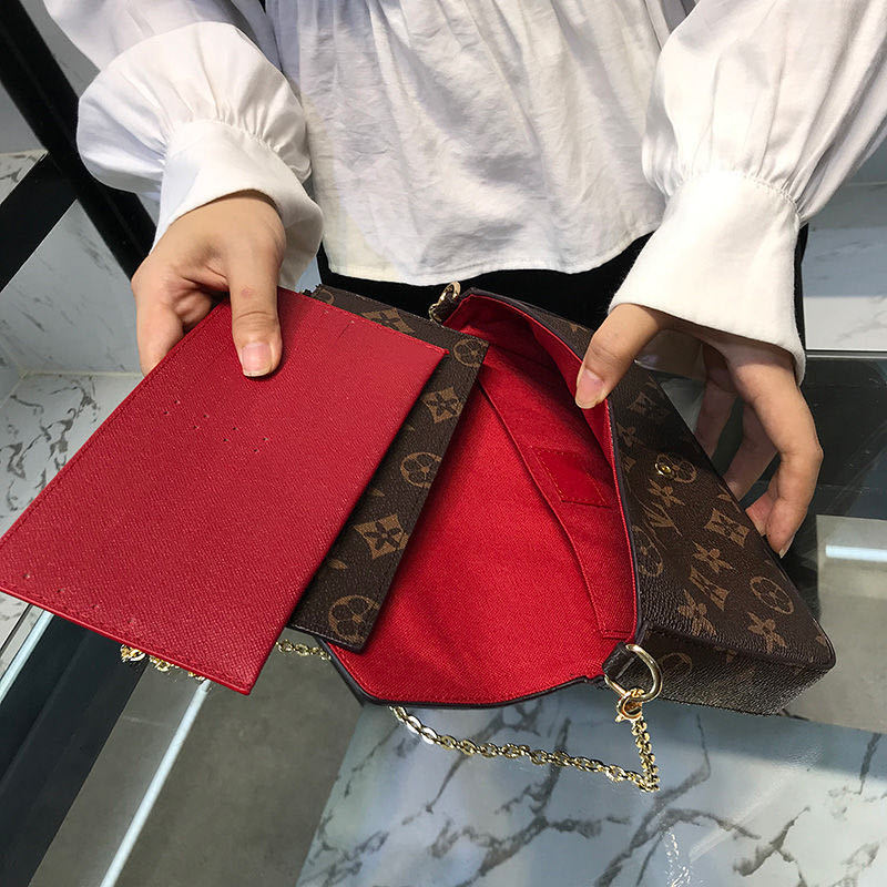 Luxurys Designers Sacs 3pcs / set accessoires femmes Crossbody Sac à main en cuir Messenger Fourre-tout Sacs à main Fleurs épaule dame en cuir av