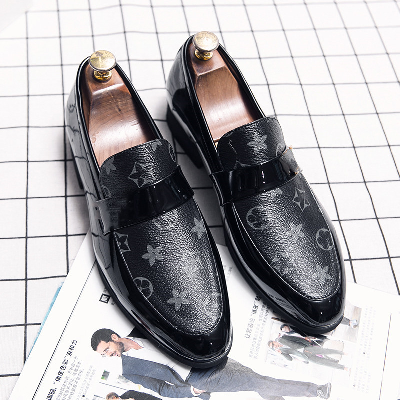 

Loafers Men Shoes British Classic Printing PU Belt Metal Slip-on Fashion Business Casual Party Daily AD070, Clear