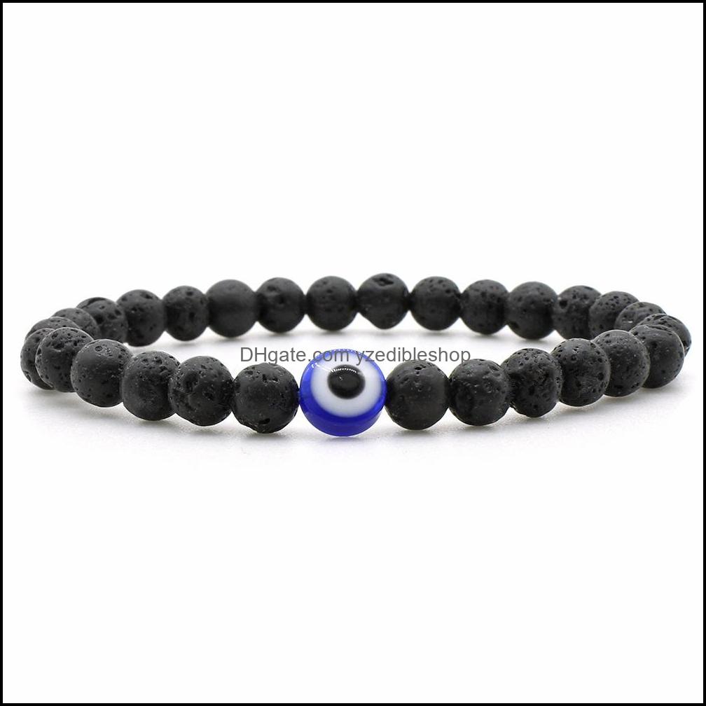 

Beaded Strands Turkish Evil Eyes Bracelet Black Natural Stone Beads Obsidian Men Braslet For Women Yoga Hand Jewelry Ac Yzedibleshop Dhzoq