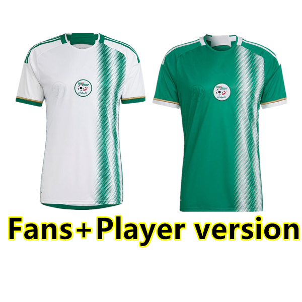 

Fans player version Algerie 2022 2023 Soccer Jerseys home white away green MAHREZ FEGHOULI BENNACER ATAL 22 23 Algeria football kits shirt sets maillot de foot, 22/23 home