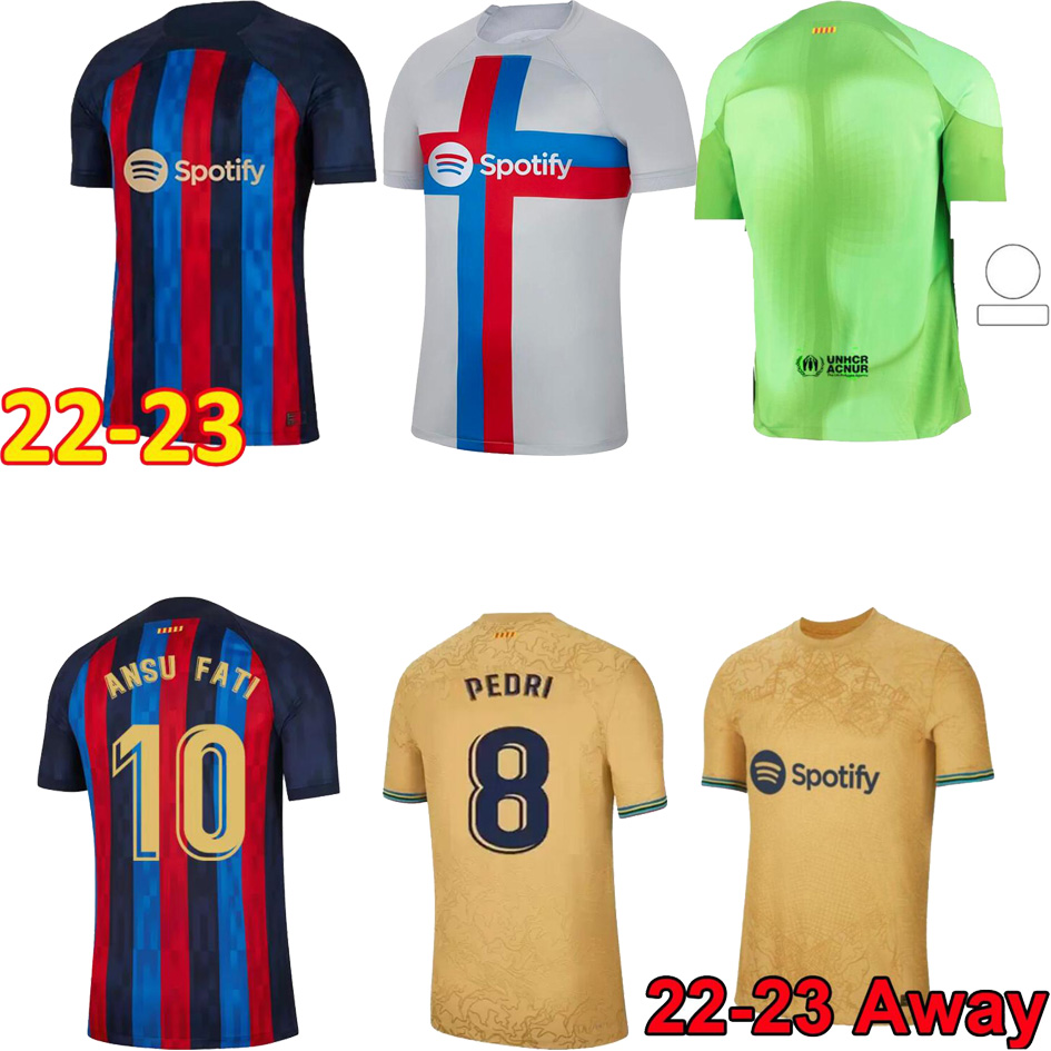 

ANSU FATI PEDRI Camisetas de football soccer jersey 22 23 LEWANDOWSKI MEMPHIS GAVI ADAMA FERRAN RAPHINHA 2022 2023 barcelonas F. DE JONG DEST shirt men kit, Gold