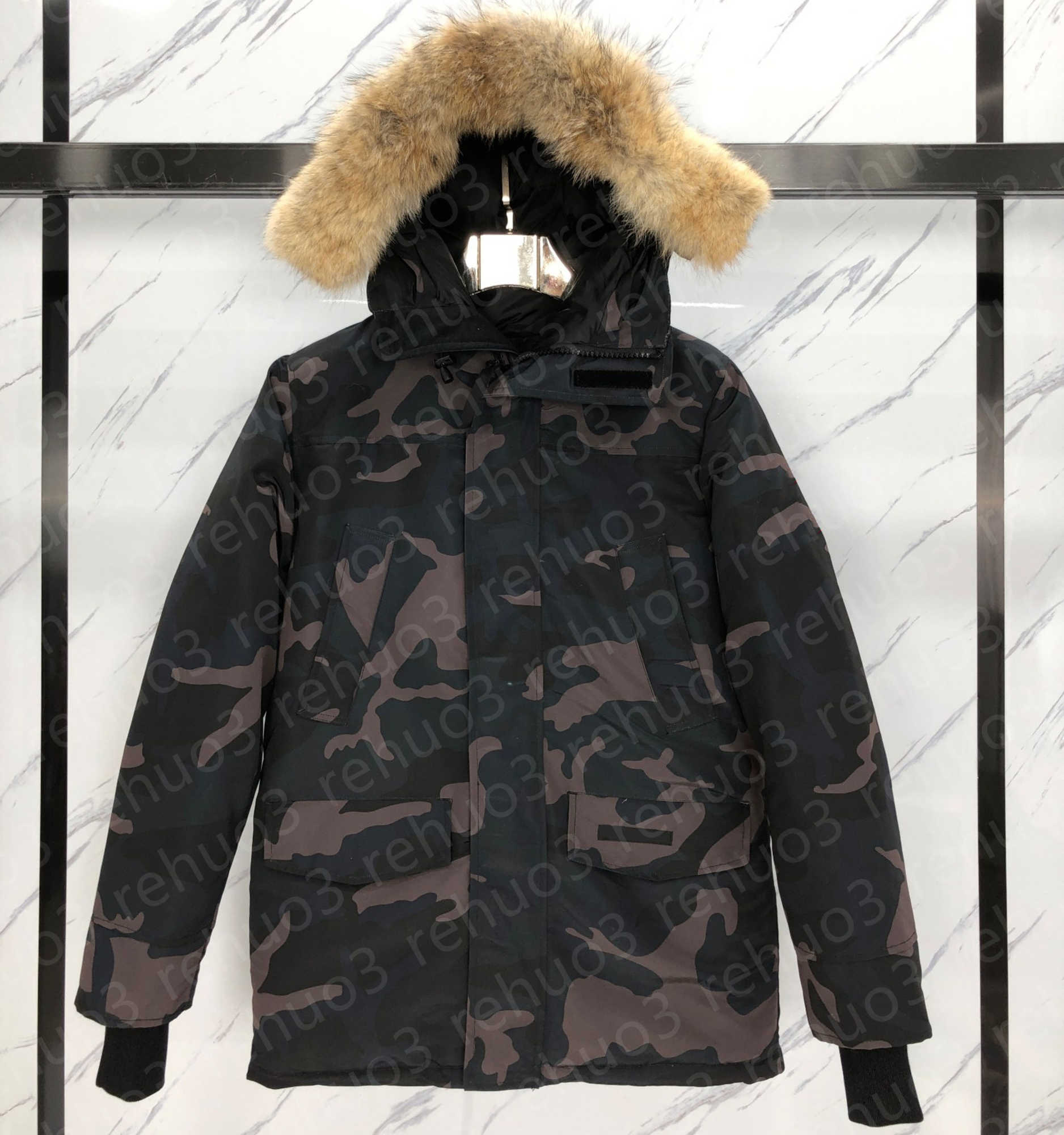 Down jacket Parkas mens Outerwear high-end hooded wolf fur windproof waterproof padded Thicken coat Removable cap Coats Outdoor jackets warm and dur