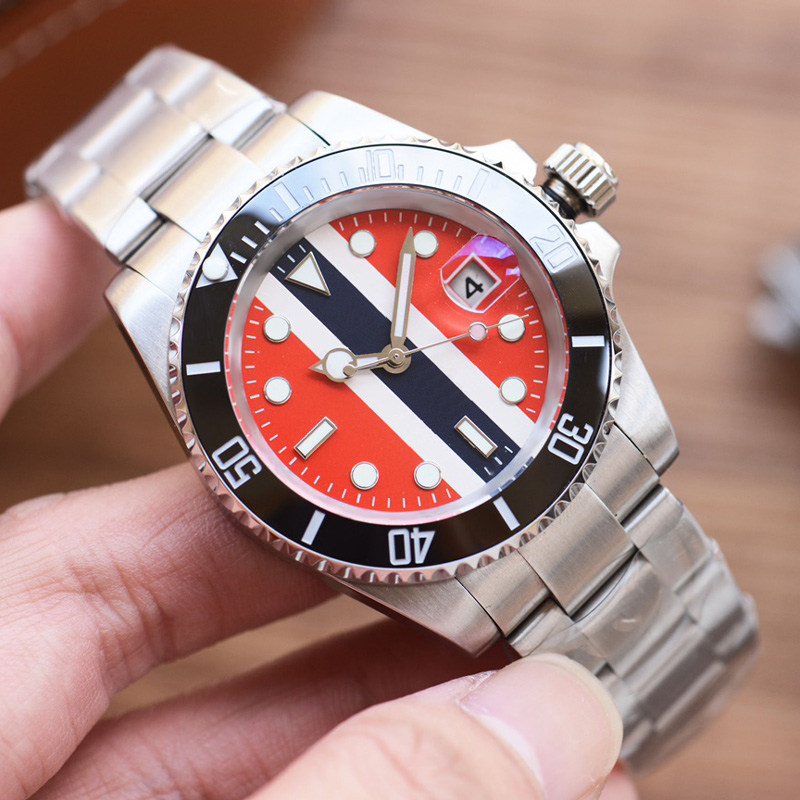 

Watch Automatic Movement 40mm Waterproof Stainless Steel Strap Men Fashion Wristwatches Wristwatch Folding Buckle, Color1