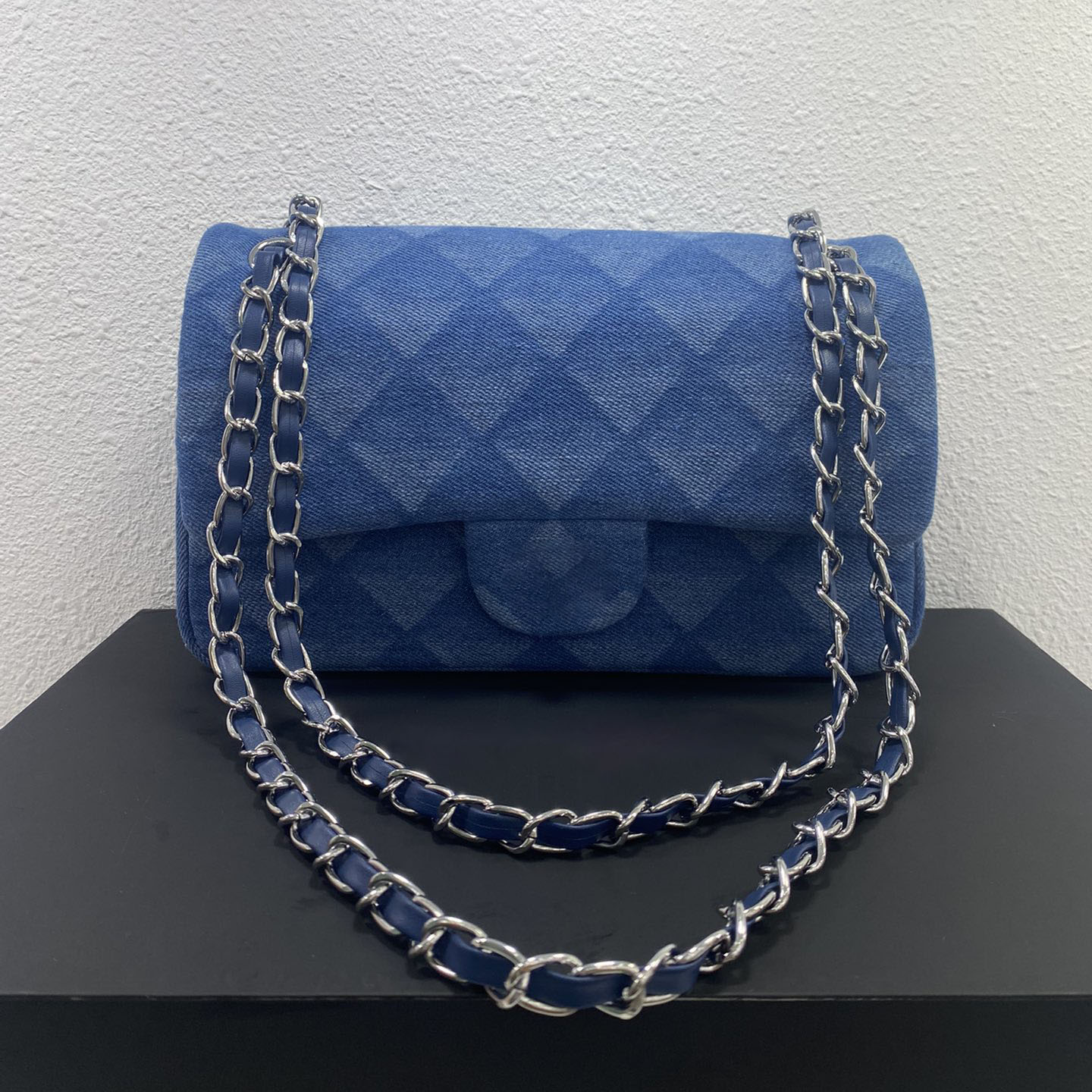 

23K Early Spring Denim Quilted Double Flap Bags Blue Cowboy Silver Metal Chain Multi Pocket Handbags Designer Womens Luxuries Large Capacity Crossbody Pouch 25CM, Box