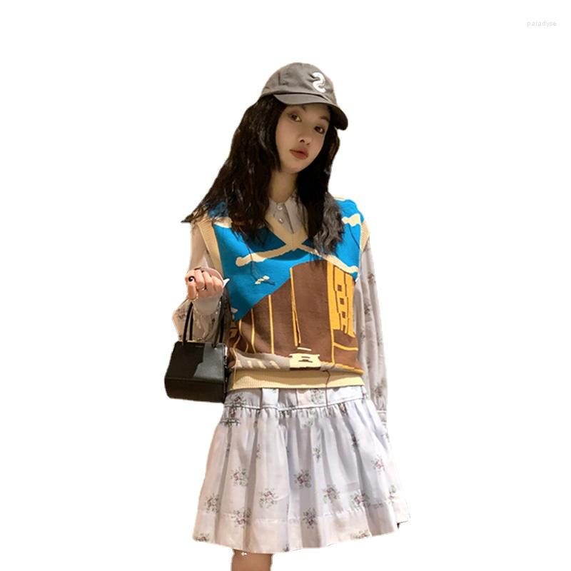 

Women' Vests Swaet Sweaters Women' Vest 2022 Early Autumn Tops Knitted Sleeveless Elegant, Blue