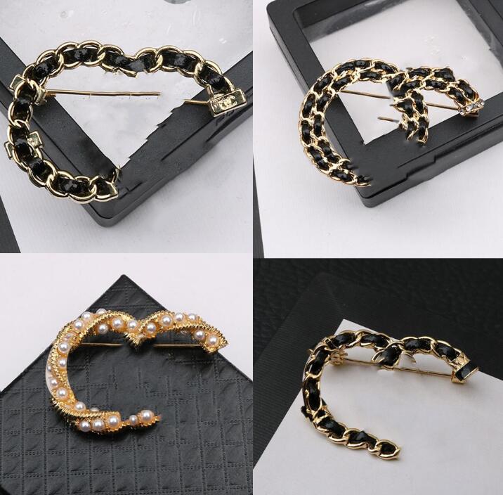 

20style Famous Classic Brand Luxury Desinger Brooch Women Rhinestone Letters Brooches Suit Pin Fashion Jewelry Clothing Decoration Accessories