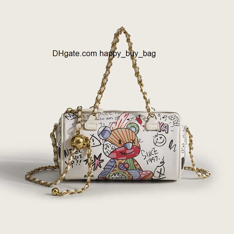 

Bear bag Designer Graffiti Ladys Shoulder Bags Simple Small Square Bag Women cj, Beige