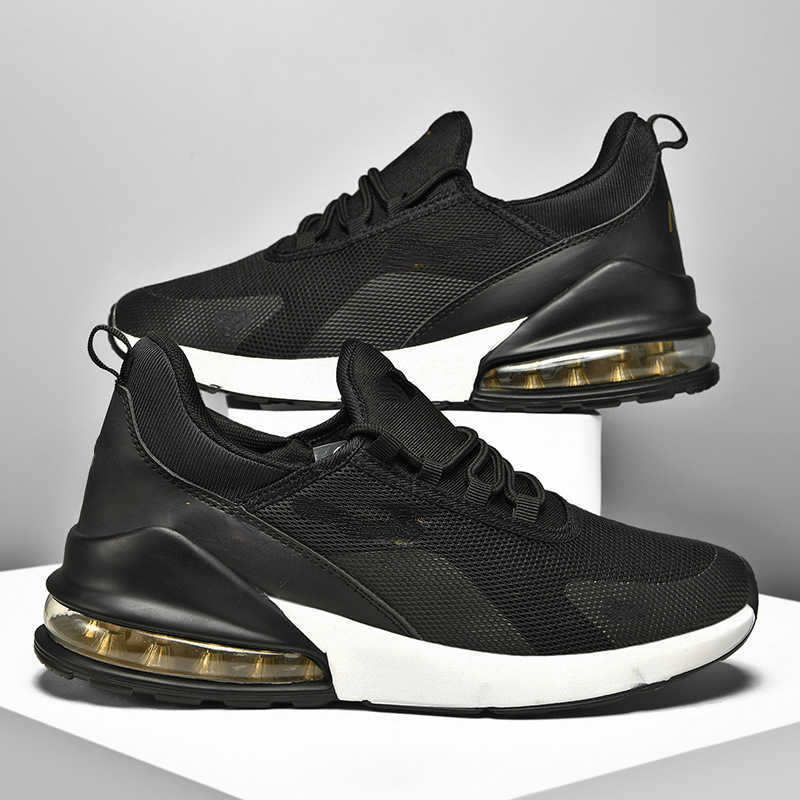 

Men's Summer Mesh Sneakers Air Cushion Shock Absorbing Running Korean Version Casual Couple Shoes Student Fashion, 271 black red