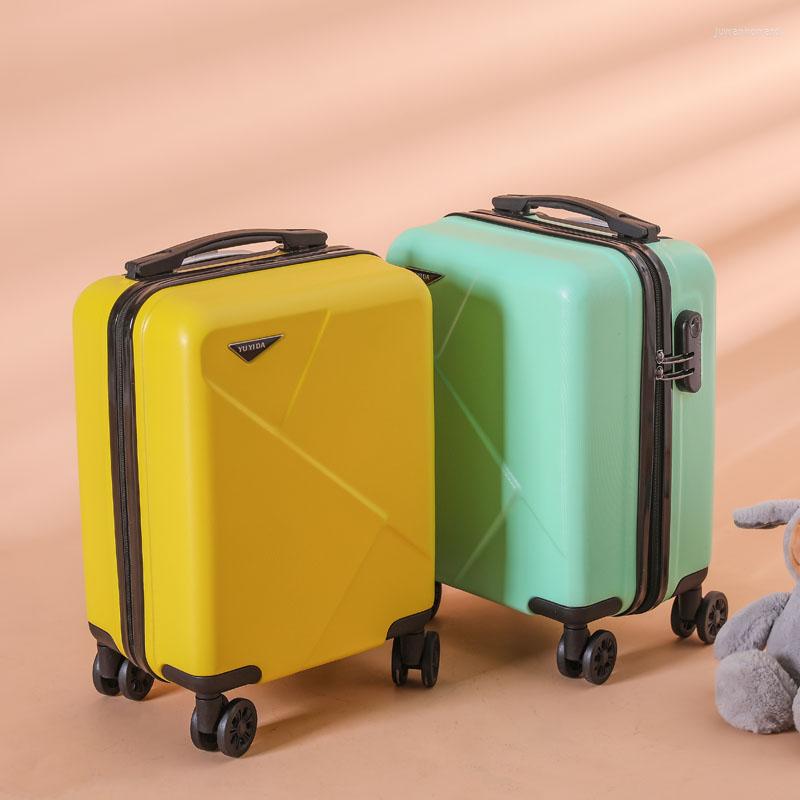 

Suitcases XQ 16-inch Aviation Boarding Case Universal Wheel Small Children's Cute Trolley Men And Women Luggage Travel Computer