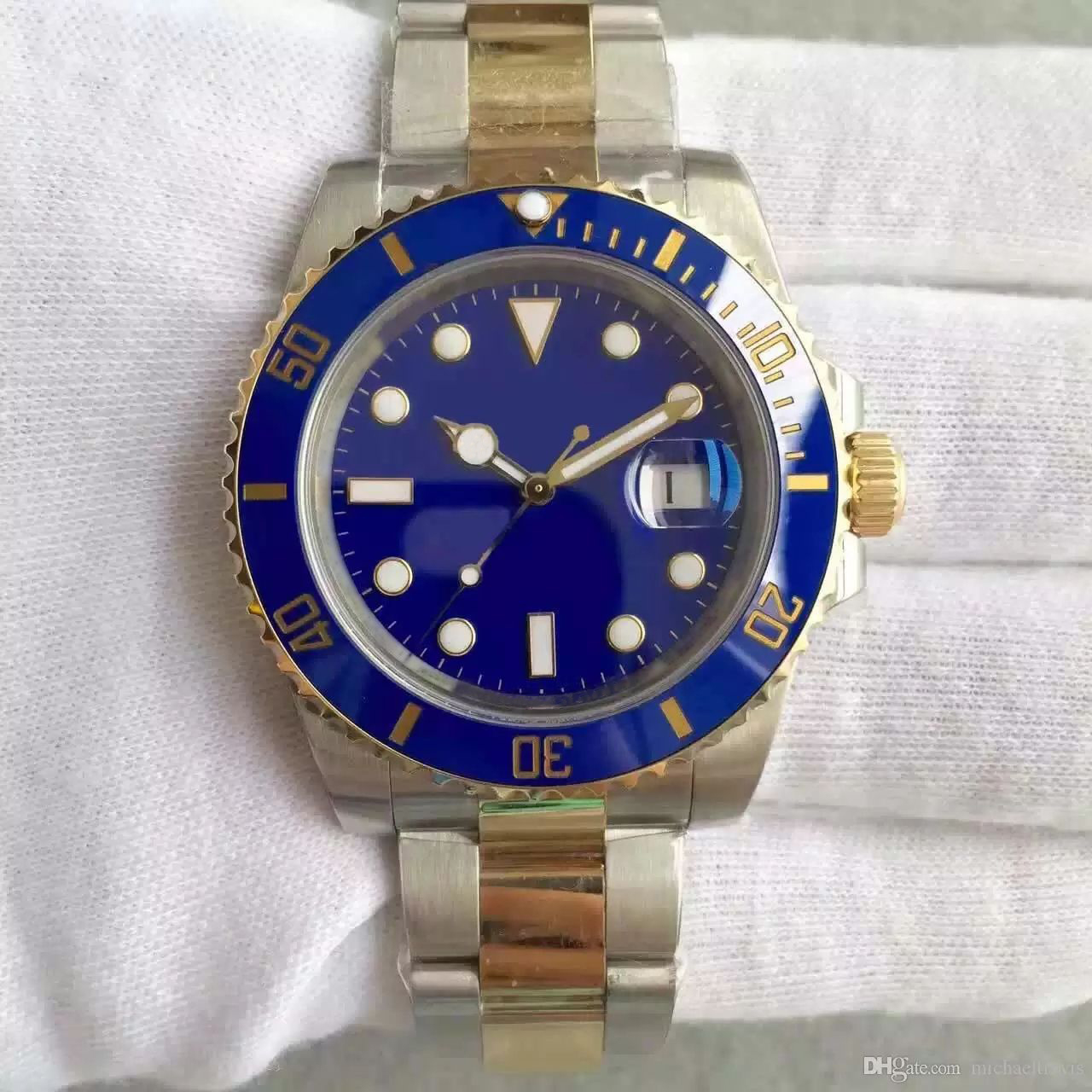 

Watch 40MM Ceramic Ring Series 18K Gold Strap Sapphire Mirror Calendar Automatic Mechanical Movement, Waterproof