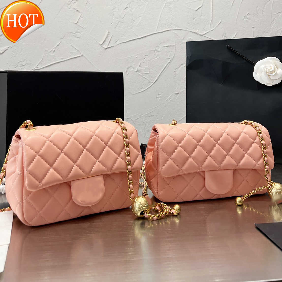 

Women's Luxury Designers Shoulder Bag Fashion Classic Adjustable Small Gold Ball Small Square Bag Top Leather Portable Crossbody Bag Set Factory Direct Sales, Grey