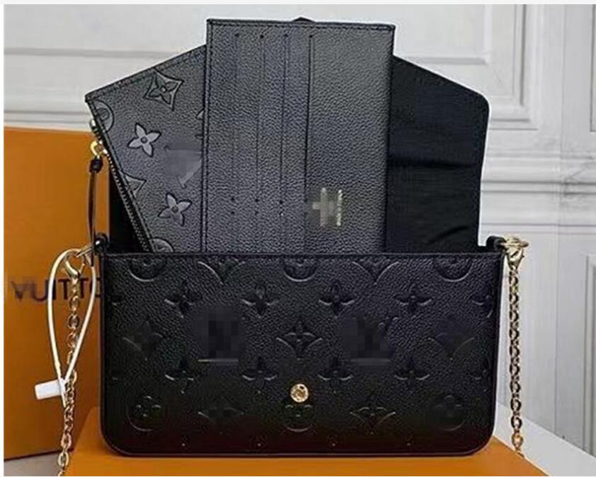 

Louis Vuitton LV Luxury bags bag designer handbag Pochette Felicie Bag Genuine Leather Handbags wallet, 17