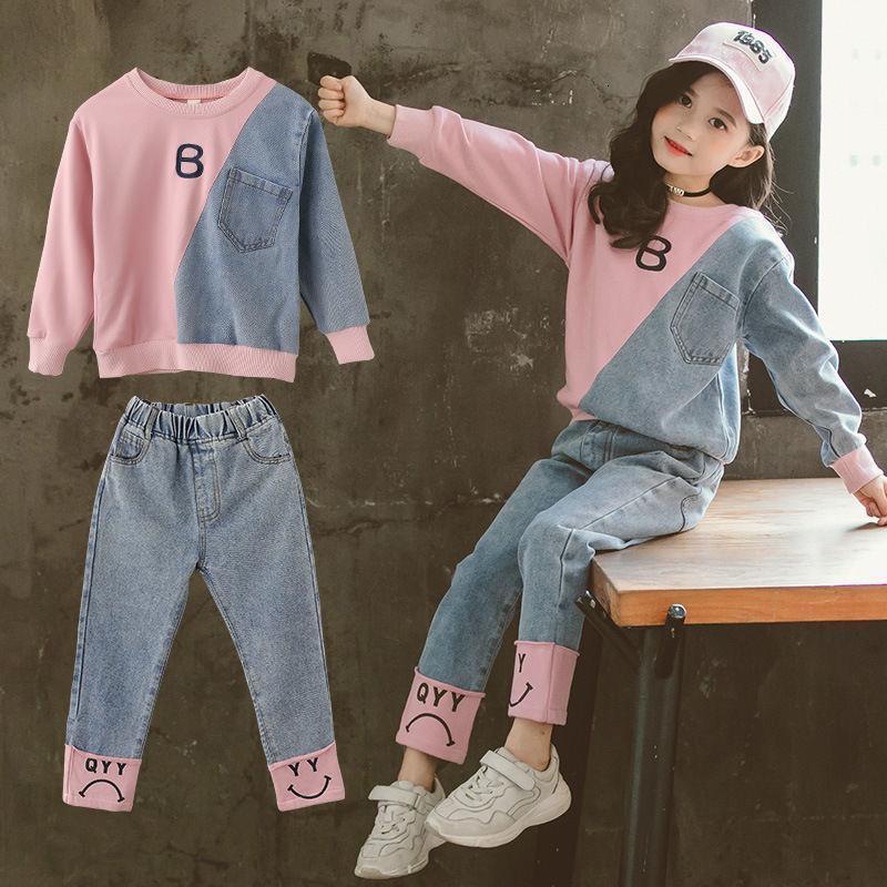 

Clothing Sets Winter Girls Denim Kids Tracksuit Long Sleeve Sweater Jeans Trousers Sport Suits for Girl Baby Clothes 221130, Yellow