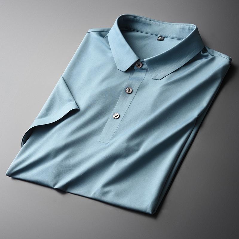 

Men's T Shirts Minglu Summer Mens High Quality Short Sleeve Solid Color Man Plus Size 4xl Business And Casual Male, Blue htz20037