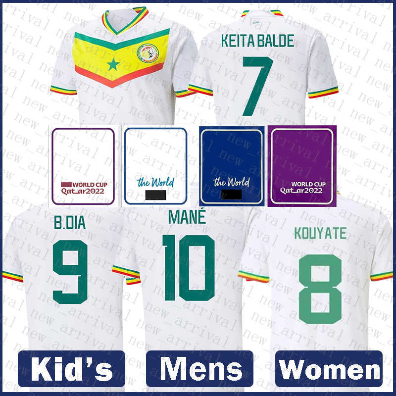 

F02 Senegal Mens Soccer Jersey BALDE Football shirt KOUYATE Kids Kit B.DIA MANE Uniform SARR GUEYE KOULIBALY Balde, Patch+mens saineijiaer