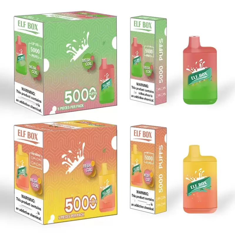 

Original Elf Box BC5000 Disposable Electronic Cigarette 5000 Suction Vape Pen 12ml Ink Cartridge Capacity 650mAh Rechargeable Battery Genuine Vapes