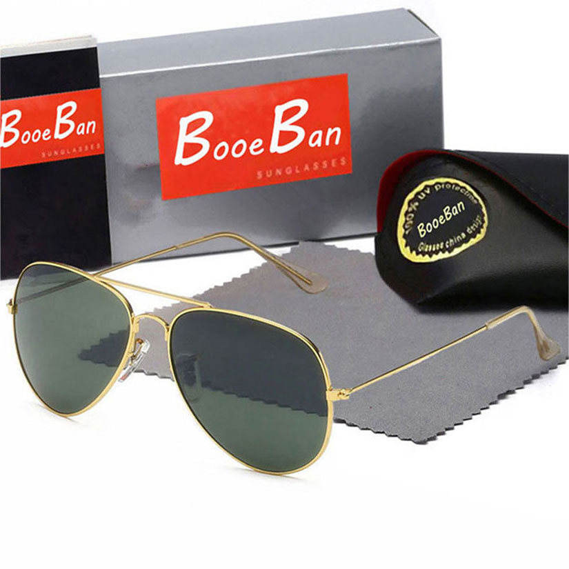 Booe Ban Men Classic Brand Retro women Sunglasses Pilot Luxury Designer Eyewear Metal Frame Gradient Sun Glasses 58mm UV Protection spectacle Gla