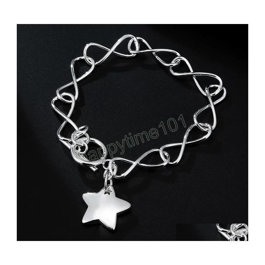 

Charm Bracelets Sier Charm Star Pendant Bracelets For Women Fashion Party Wedding Designer Jewelry Christmas Gifts Drop Delivery Dhkdl