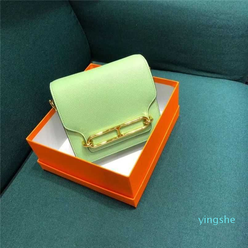 

Designer Rouliss Bags Herme Womens Bag Style Pig Nose Hand Palm Print Cowhide Small Square One Shoulder Messenger Tofu C3AX, Green