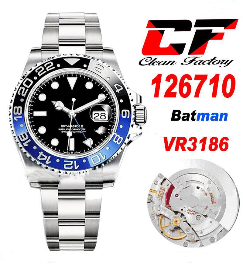 

CF II GMT VR3186 Wristwatches Pepsi Automatic Mens Watch Red Blue Ceramic Bezel Black Dial 904L JubileeSteel Bracelet Super Edition Same Serial, Customer-defined warranty