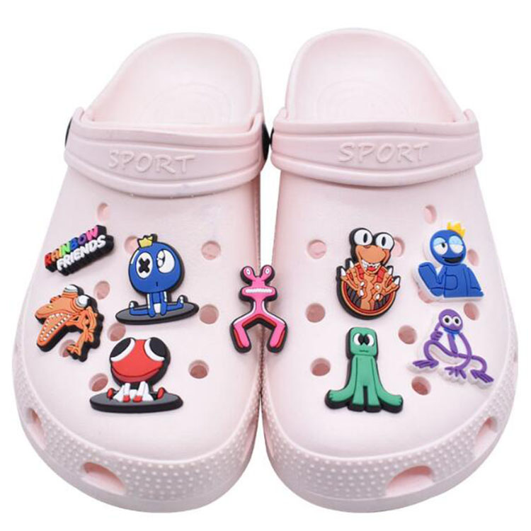 

wholesale popular cute anime friend shoe part accessories pvc beach shoes decoration buckle for croc clog bracelet wristband charms
