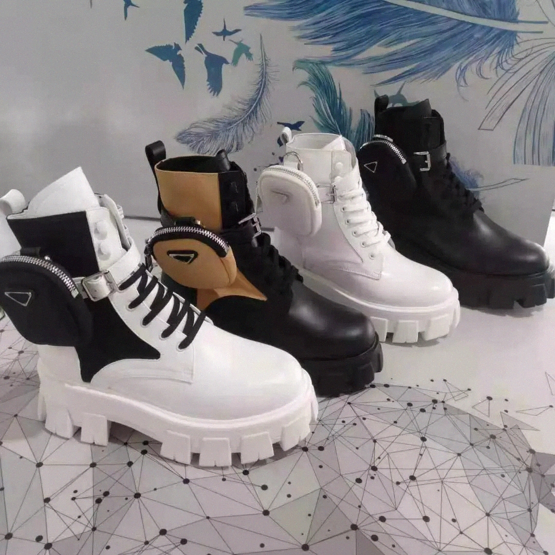 

2022 Designer Boots Boot Black Shoes Combat Shoe Women Rois Ankle Martin Booties Nylon Pocket Military Inspired With Removable Pouch Booties Size 35-4 b4Sw#