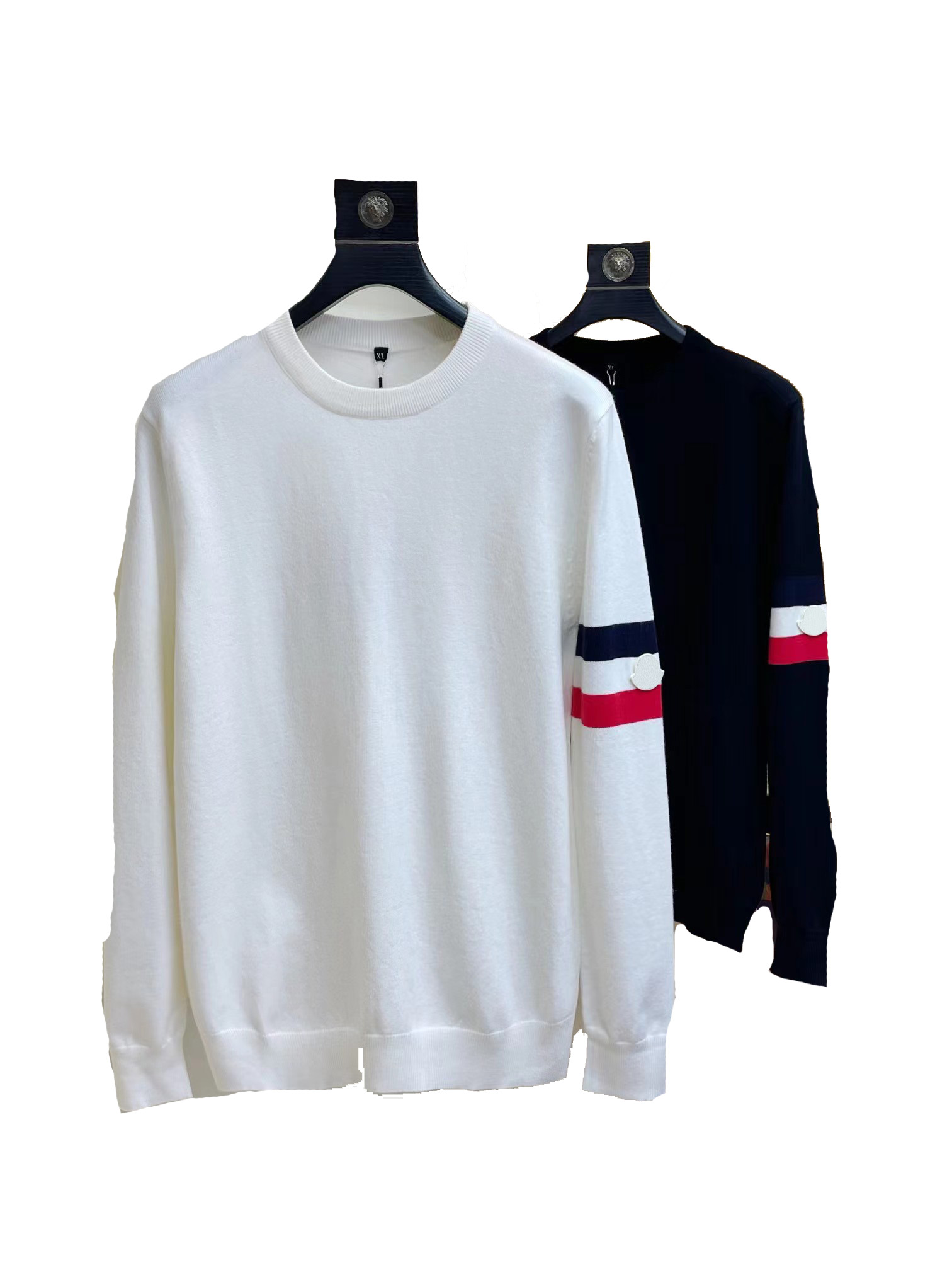 

2022 new men sweater cotton long sleeve Crew Neck sweaters sweatshirt hooded autumn couple clothes casual thick luxury high street sweaters black white size m-3xl, Dark blue