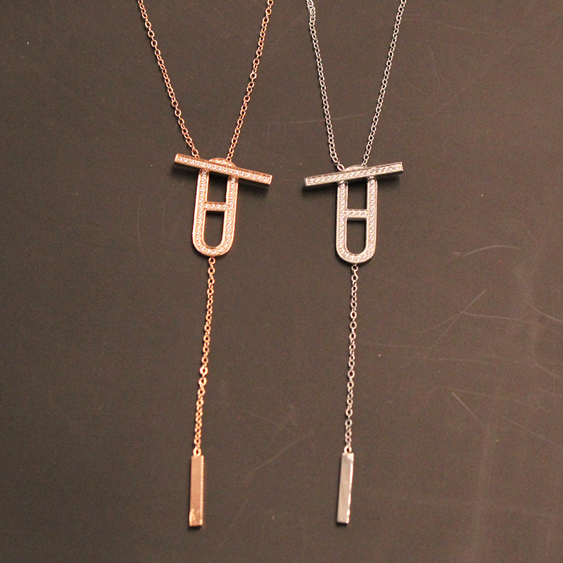 

Titanium Steel Colorfast Strands Necklace 2022 Tide And Luxury Minority Guard Chain Female Autumn And Winter Collar Necklaces