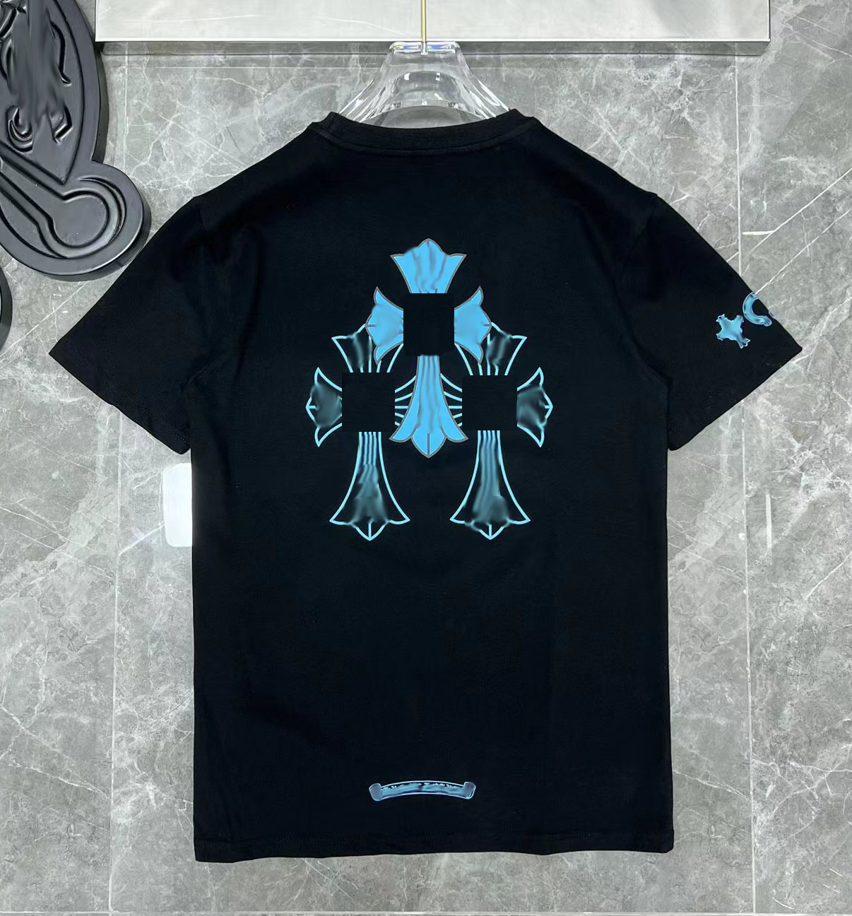 Luxury Designer Mens t Shirts BrandCH Fashion Men Sanskrit Letter T-shirt Horseshoe Cross Tshirts Man Hip Hop Sweater Summer Loose Women Classic