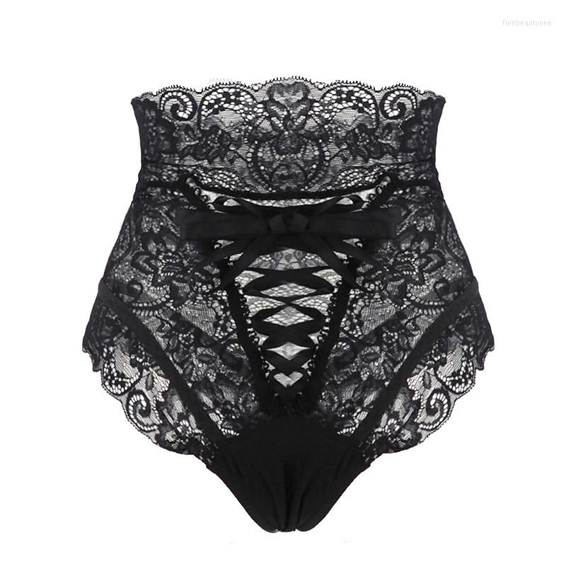 

Women' Panties Women Sexy High Waist Black Lace Underwear Lingerie Fashion High-Rise Ladies Thongs And G Strings Up Hollow Out