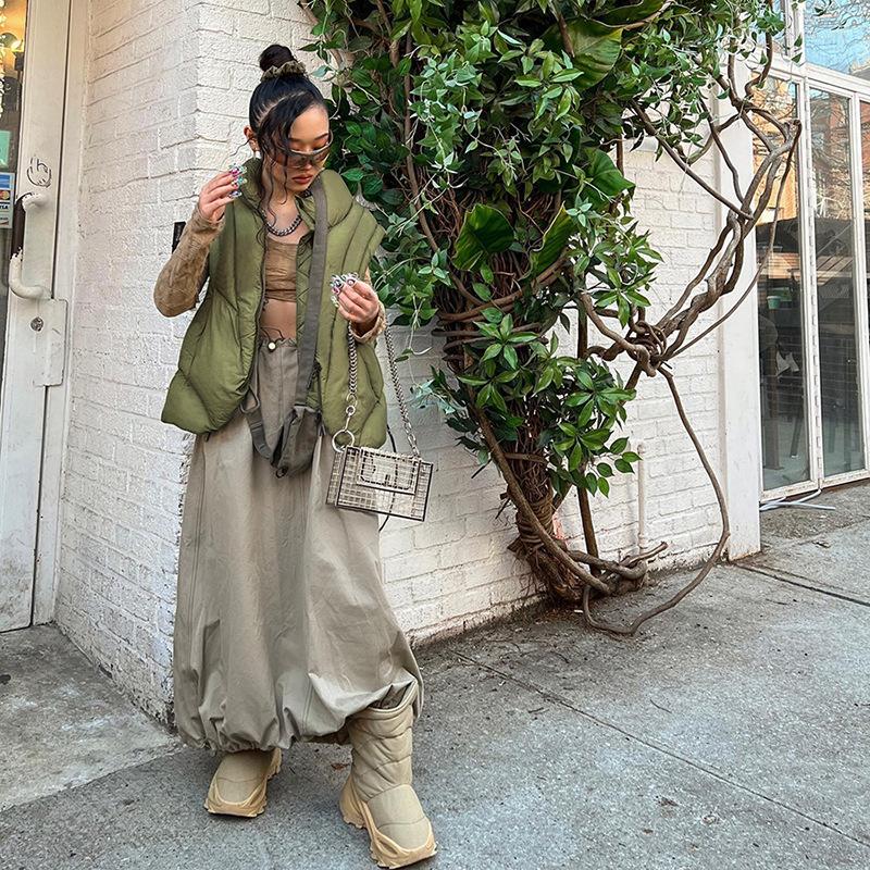 

Women' Vests Women Vest Jackets 2022 Autumn And Winter Casual Fashion Solid Color Stand Collar Sleeveless Loose Cotton Jacket